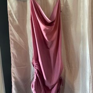Satin side tie dress